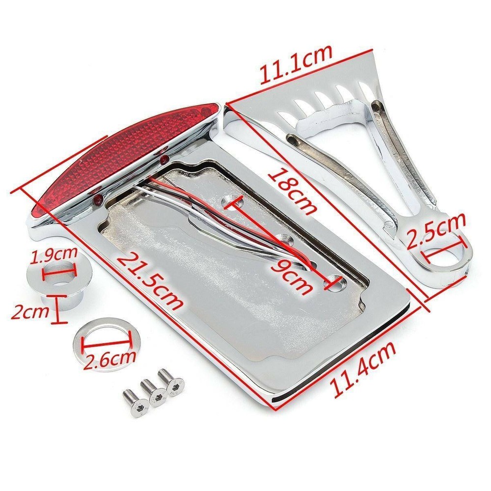 Vertical Side Mount License Plate Holder Bracket Tail Light for Harley Custom US