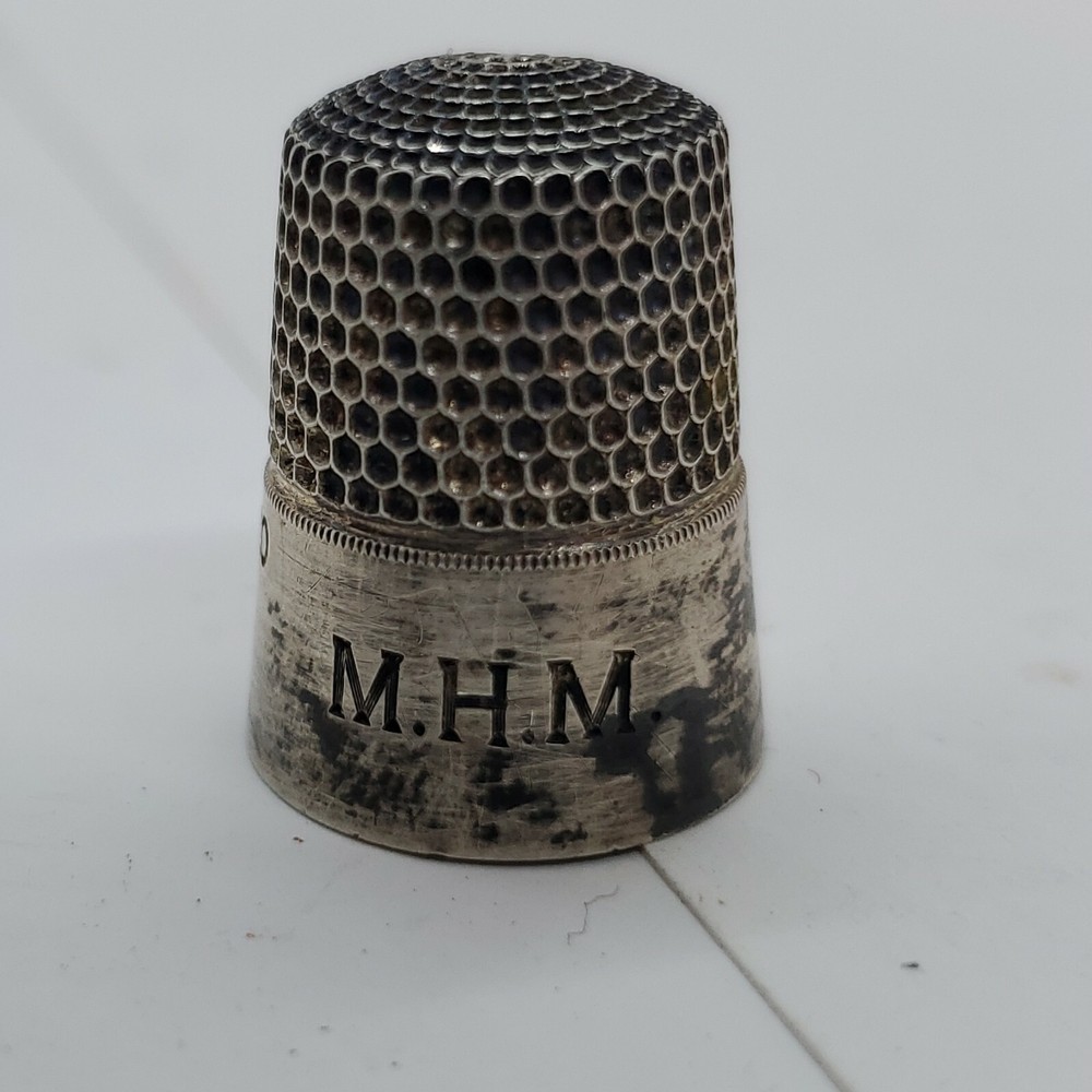 Sterling Silver Sewing Thimble, Size 10 unmarked MHM