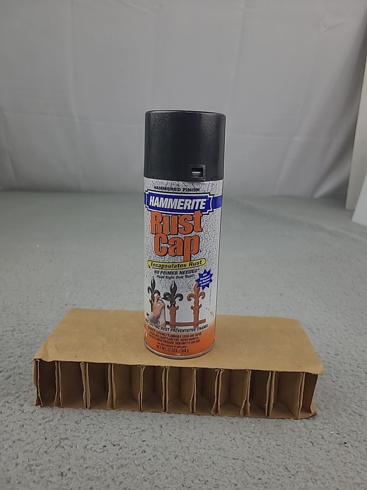 Hammerite Rust Cap Hammered Finish Black Spray Paint Used 12 Oz