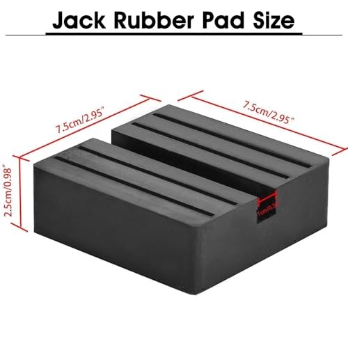 Square Jack Pad Universal Slotted Frame Rubber Frame Rail Protector 4 PCS