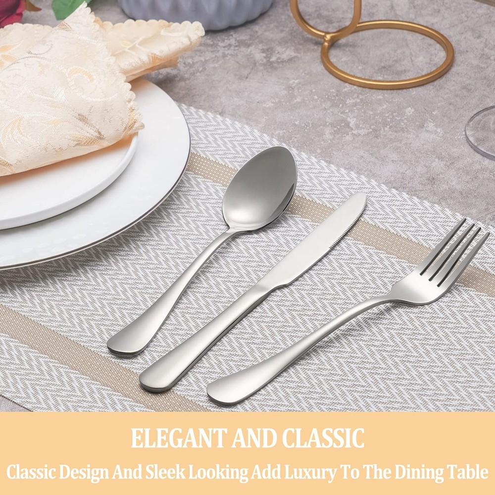 20 Piece Silverware Set Service for 4,Premium Stainless Steel Flatware Set,Mi...