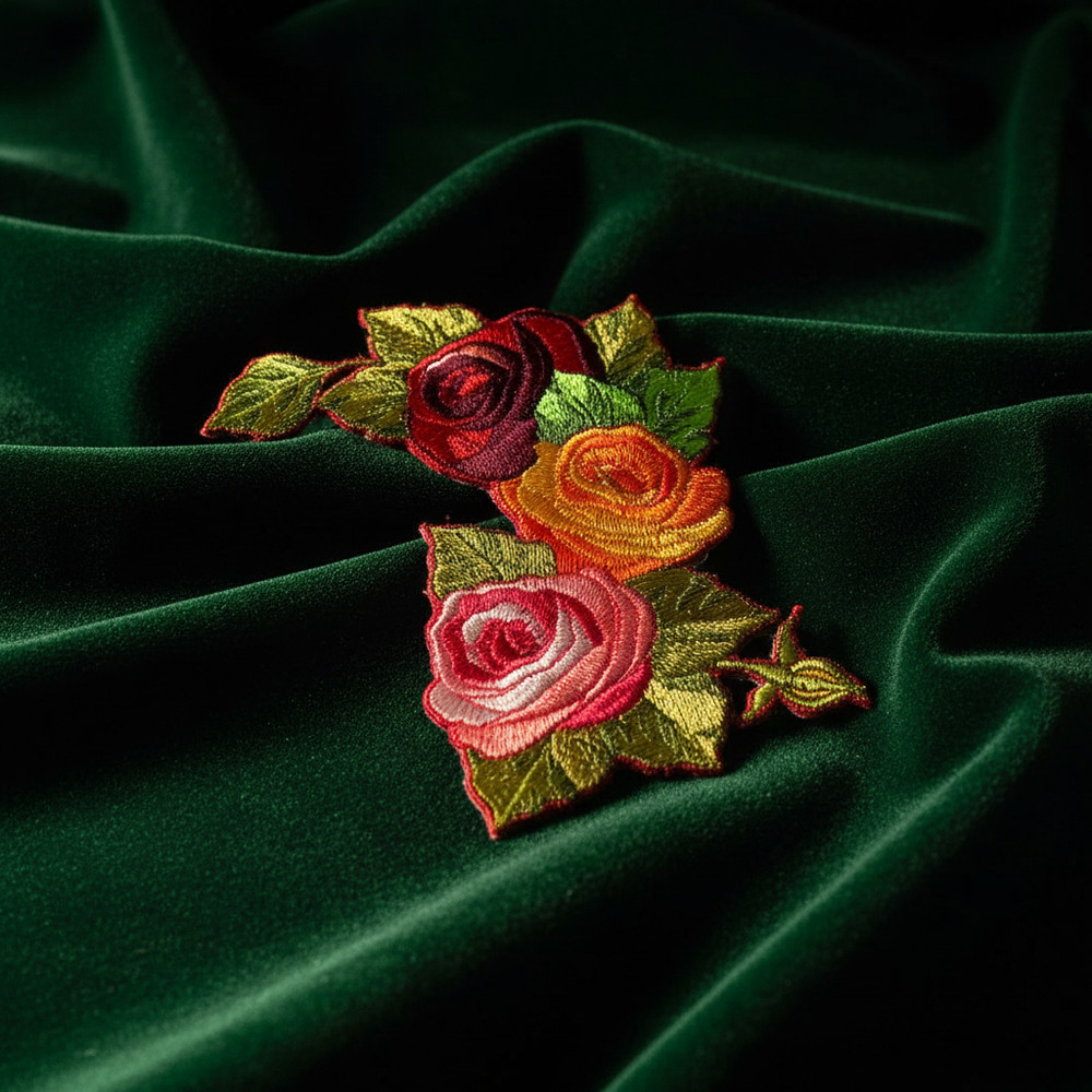 Romantic Rose Embroidered Patch | Made in USA