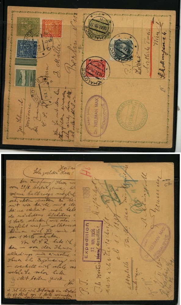 Czechoslovakia  2  uprated  postal  cards          MS0711