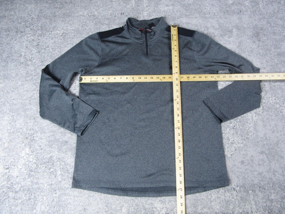 Spyder Sweater Mens Medium 1/4 Zip Gray Long Sleeve Pullover Mock Sweatshirt