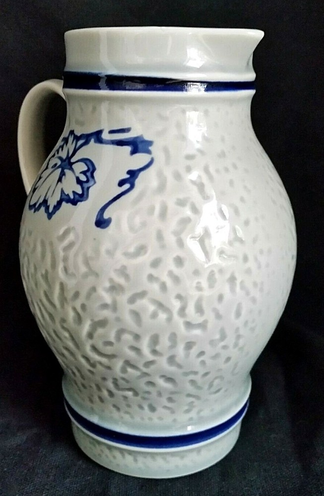 Pottery Pitcher Rice Design Handled Fruit Grape Wine Juice Kitchen Accessory