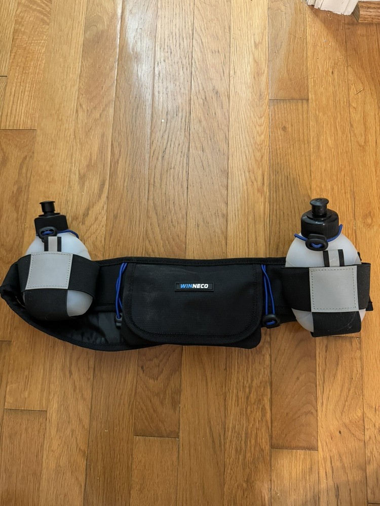 Winneco Running Belt With Water Bottles Black