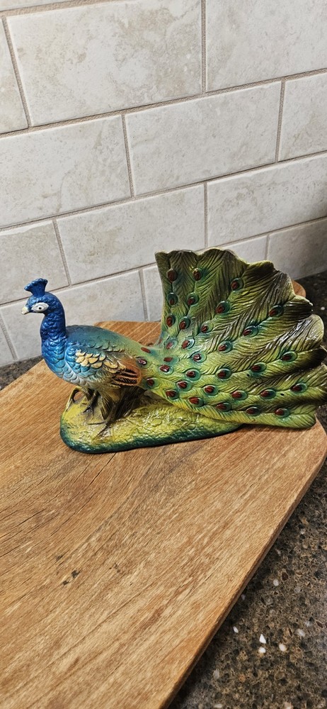 Vintage Bisque Peacock