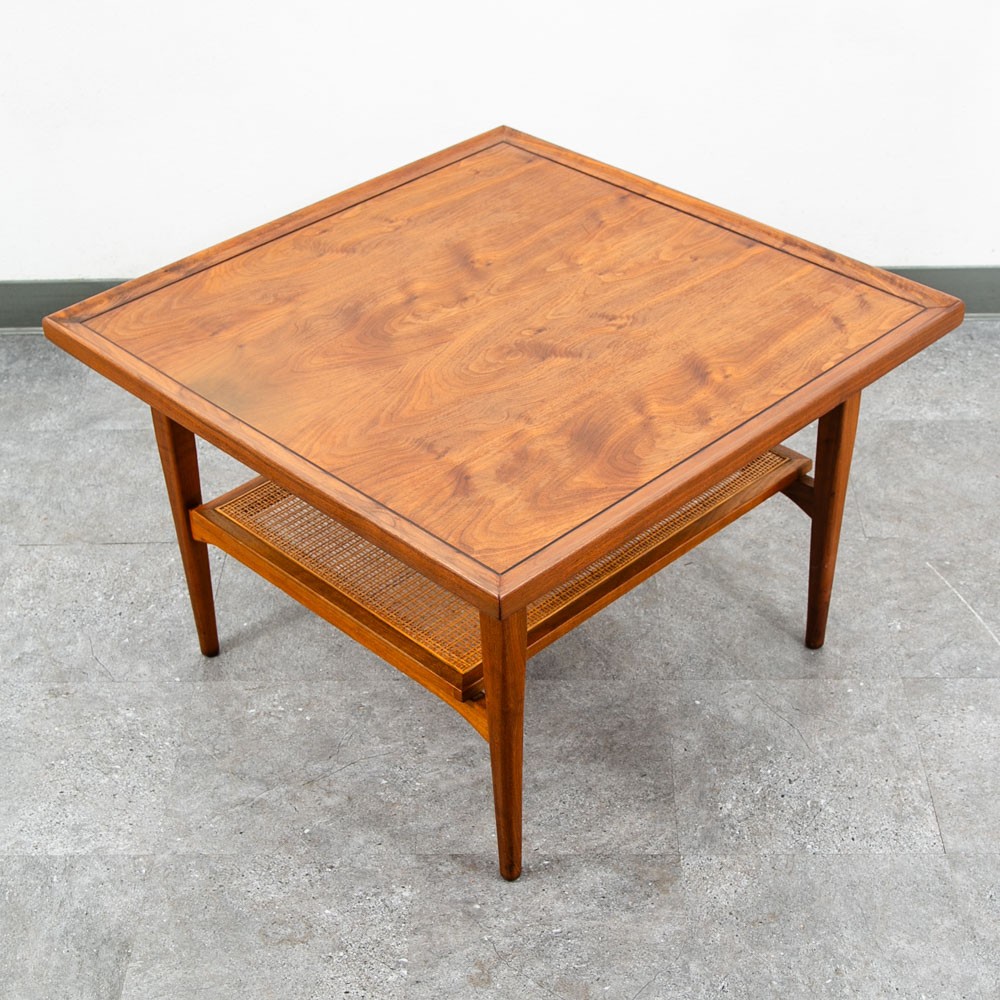 Mid Century Modern End Table Side Square Drexel Kipp Stewart Walnut Corner Mcm