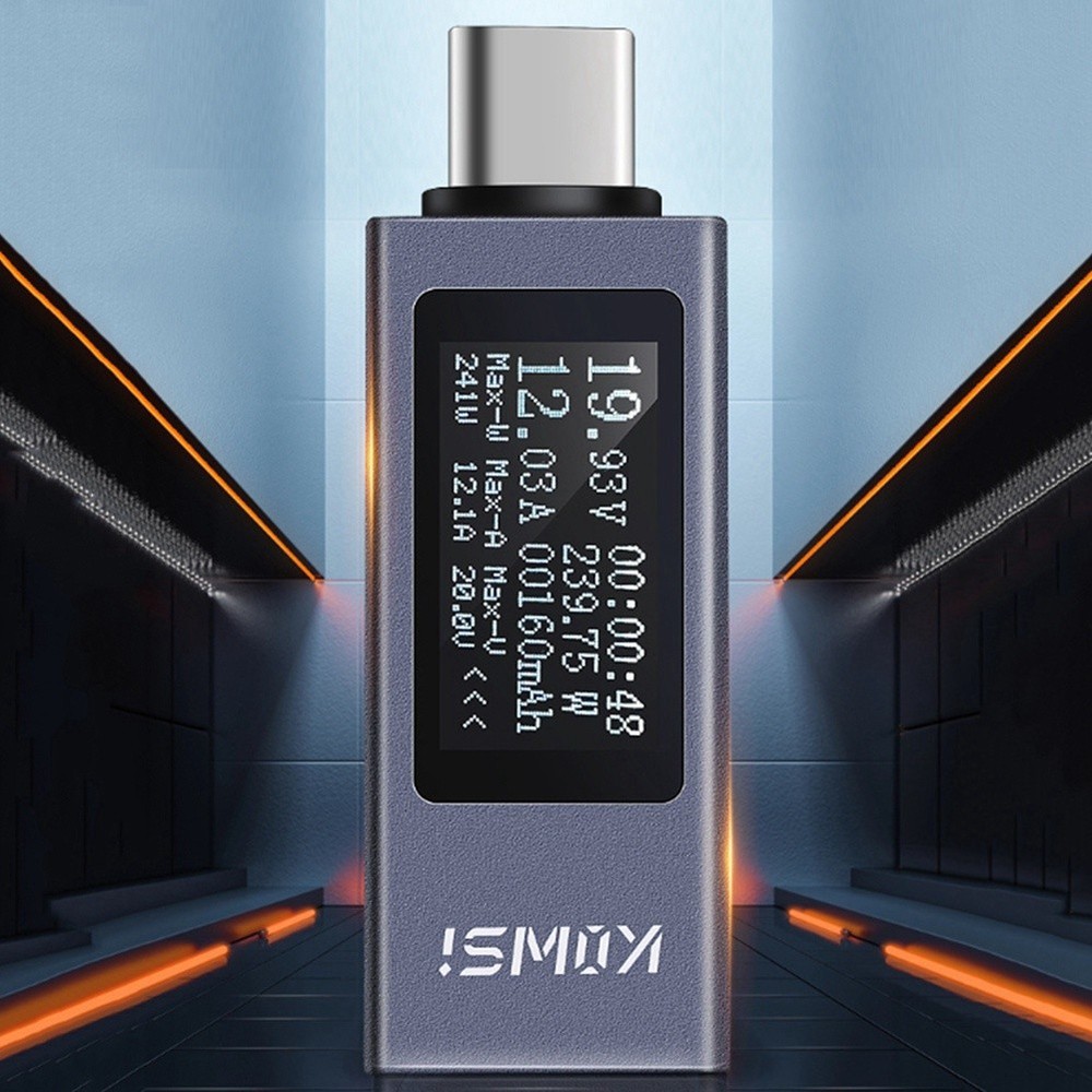 Type-C Multifunction Digital Display Ammeter Power Meter DC 4-30V 14792