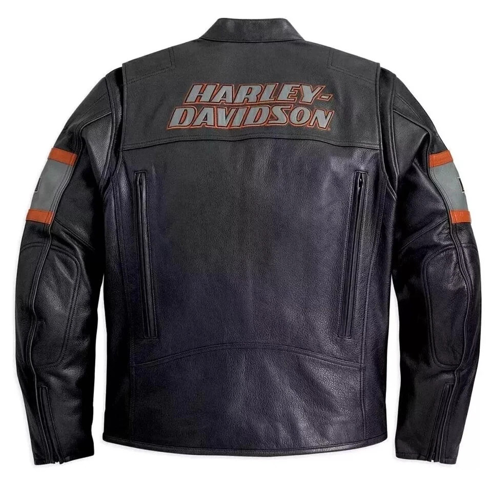 Harley Davidson Men's Screaming Eagle Genuine Cowhide Leather Motorcycle Jacket
