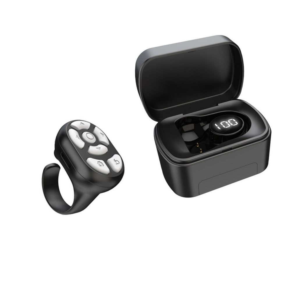 Black Remote Control Scrolling Ring With Charging Compartment Versatile Tool