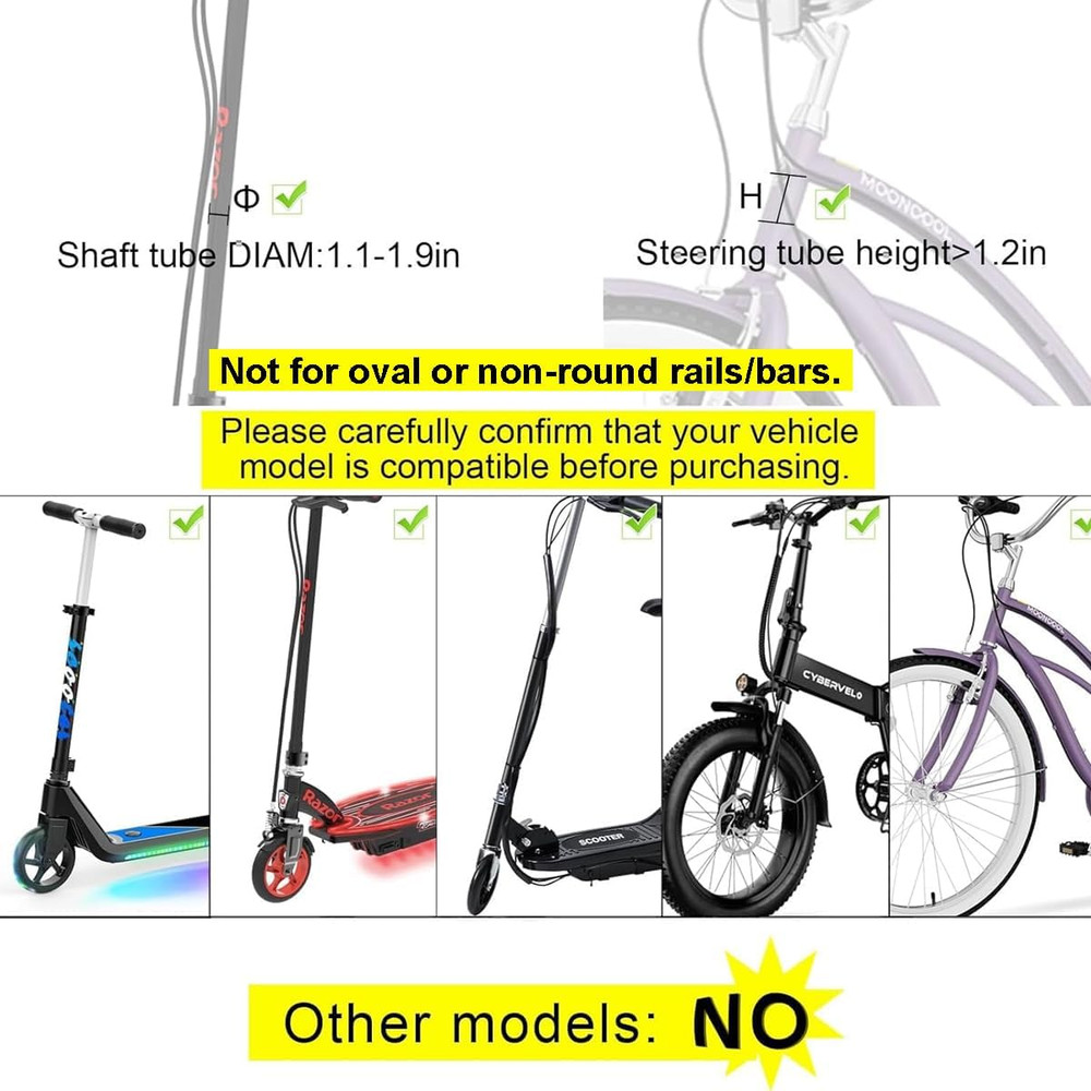 Scooter Basket,Small Front Basket with Fixed Holder - Rust-Resistant 2 gls Capac