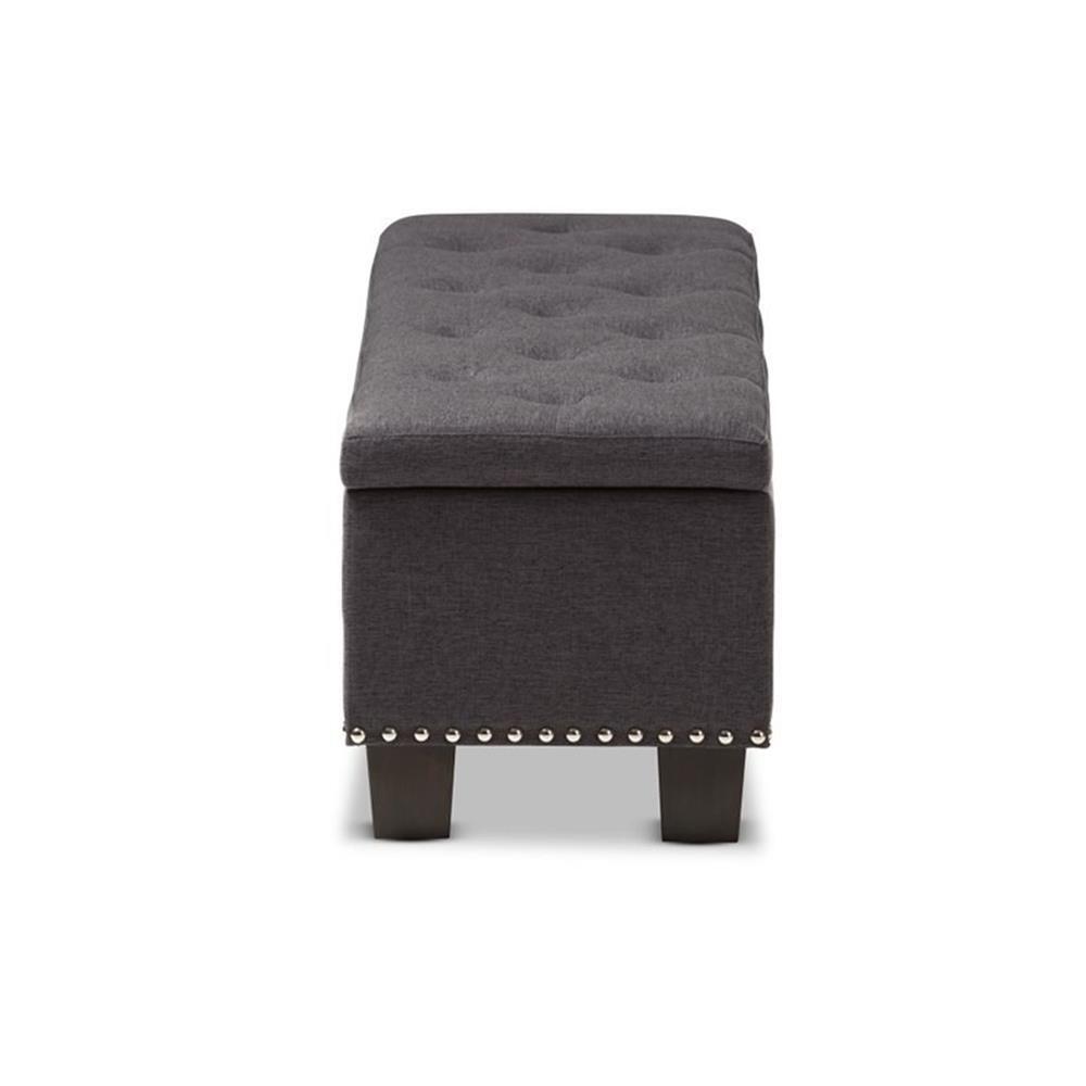 Hawthorne Collection Storage Bench in Dark Gray