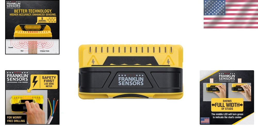 X990 Wall Scanner with Live Wire Detection & 9-Sensor Precision Tool