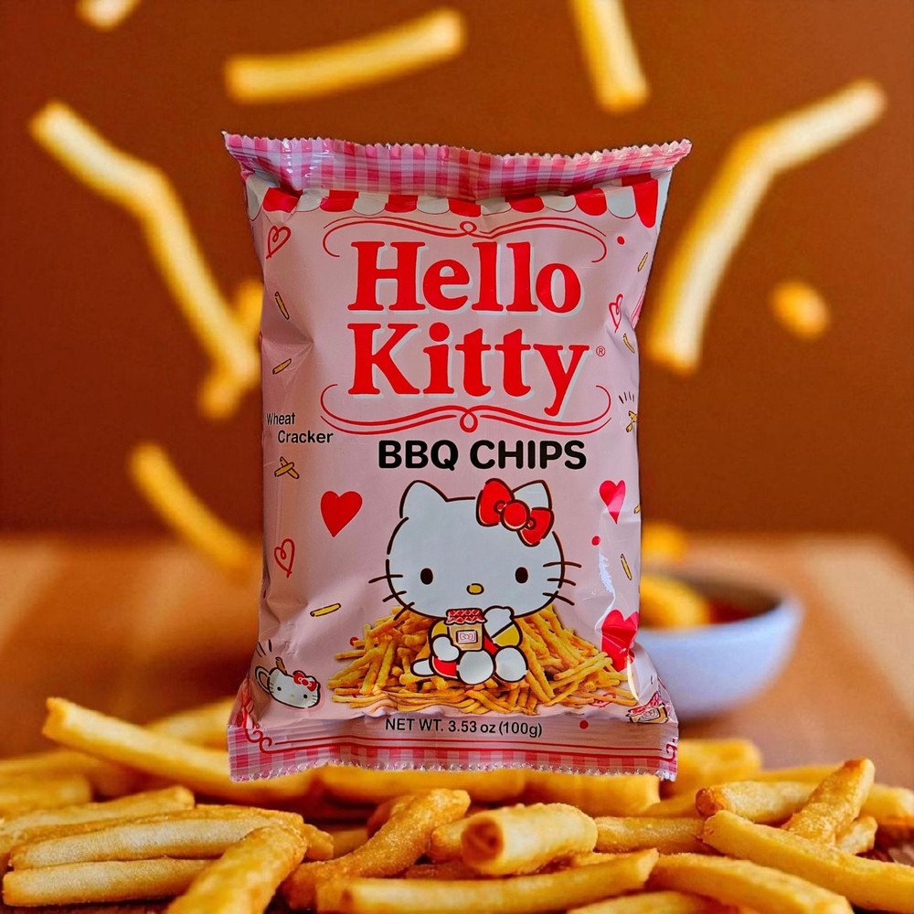HELLO KITTY Wheat Cracker BBQ Chips 3.53oz/100g - Free Shipping!