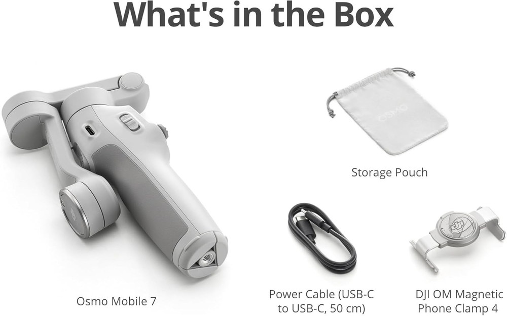 DJI Osmo Mobile 7 Gimbal Stabilizer for iPhone, Android, Built-in Tripod US