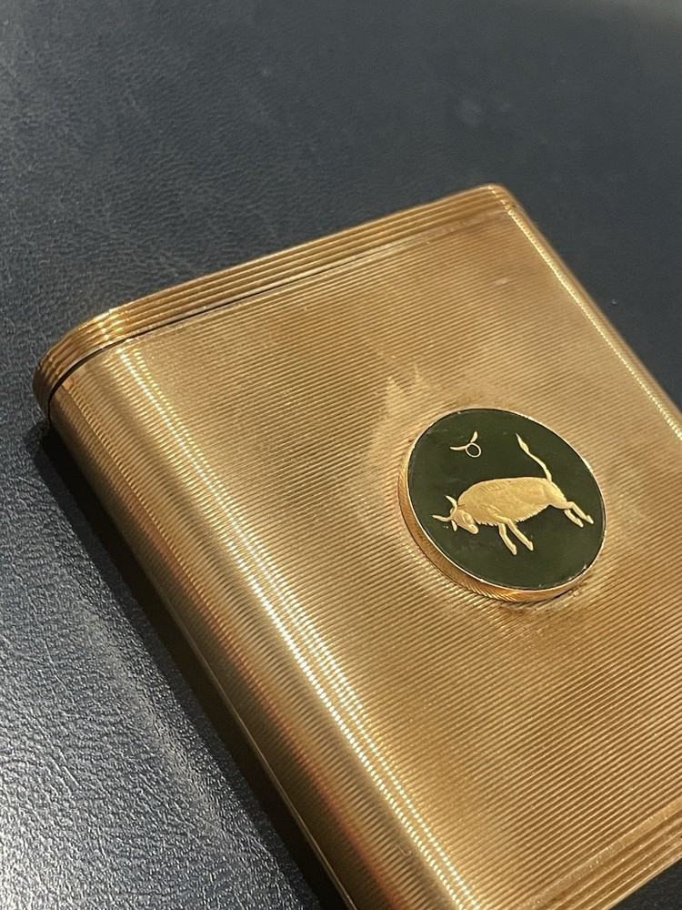 Authentic Antique Art Deco Dunhill 14k Solid Rose Gold Cigarette Case Cool! 82GR
