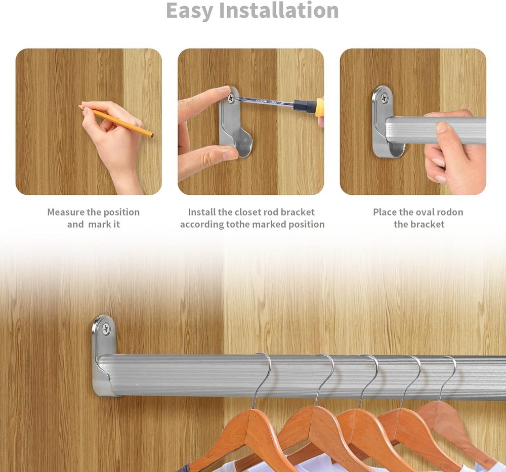 20 Pack Oval Closet Rod End Supports, Dveda Bracket, Wardrobe...