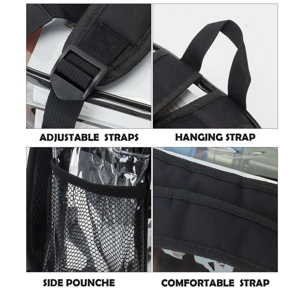 Clear Backpack Heavy Duty Bookbag See Through Backpack Transparent Plastic New