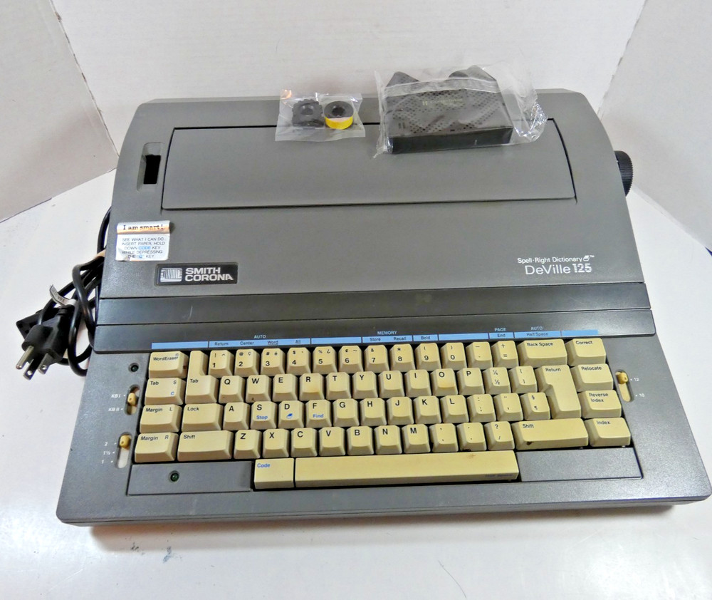 SMITH CORONA DeVille 125 Typewriter Word Processor Model 5P Cover New Ribbon