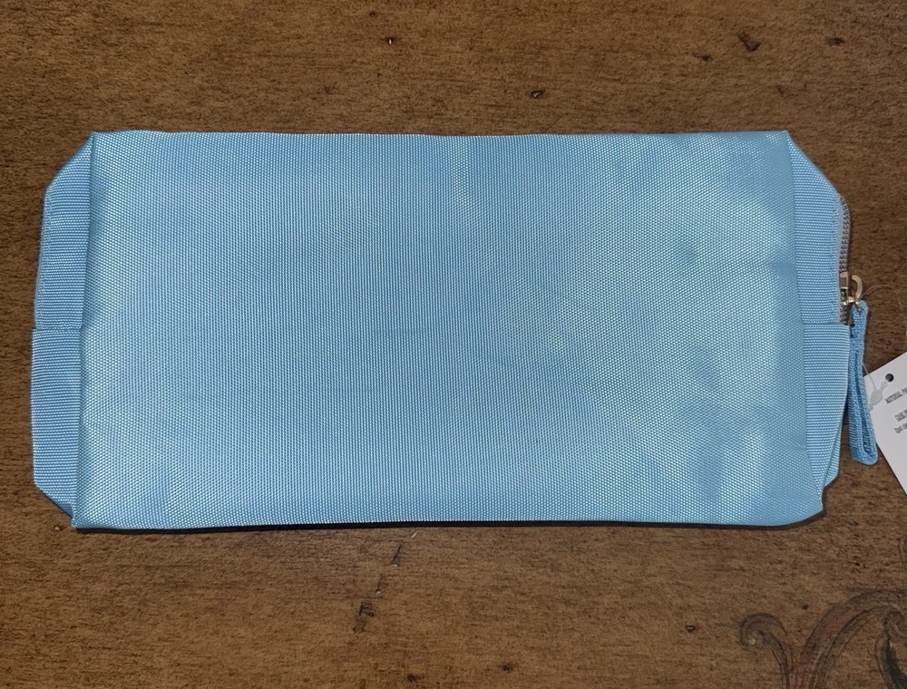 NWT Patch Cosmetic Bag Pouch Face Blue