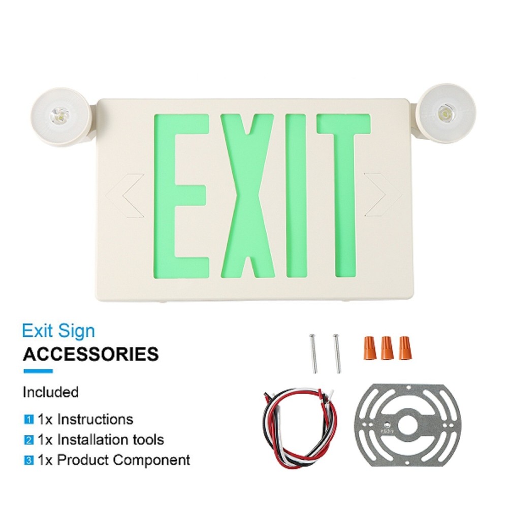 Spectsun 12 Packs LED Green Exit Sign&Emergency Lights Exit Sign Lights Buniess.