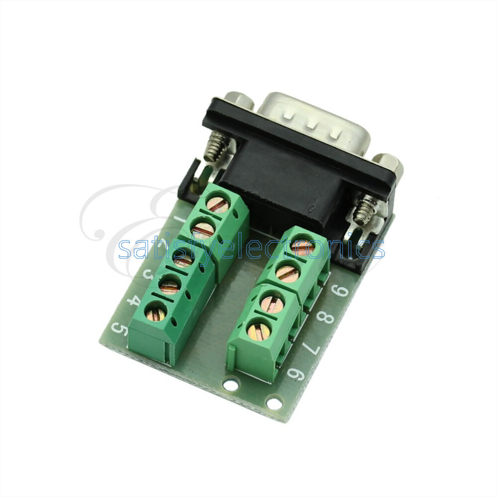 D-SUB DB9 Female 9Pin Terminals Adapter RS232 Breakout Board Connector Withnut