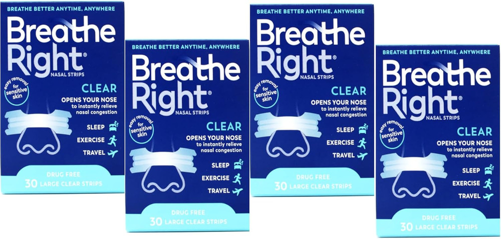 (120 Strips)  Nasal Strips Clear Large for Sensitive Skin
