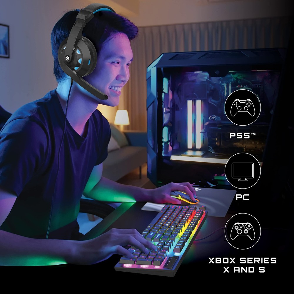 4-Piece PC Gaming Bundle with RGB Keyboard, LED Gaming Mouse, Mouse Pad & Lig...