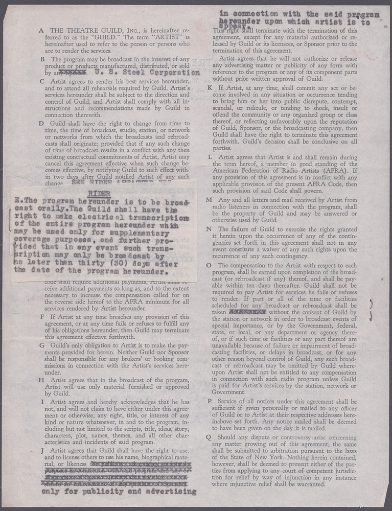 REX HARRISON - DOCUMENT SIGNED 09/25/1946 CO-SIGNED BY: ARMINA MARSHALL