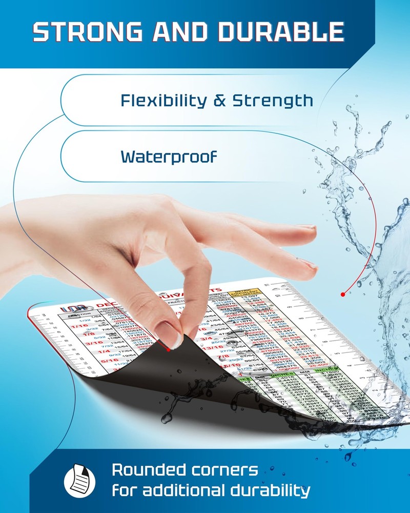 Decimal Equivalent Conversion Chart | Flexible Magnet for Fractions, Decimals...