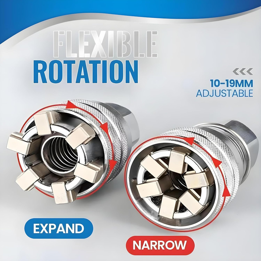 Upgraded Adjustable Universal Socket Wrench, Manual Socket Wrench, Multifunction