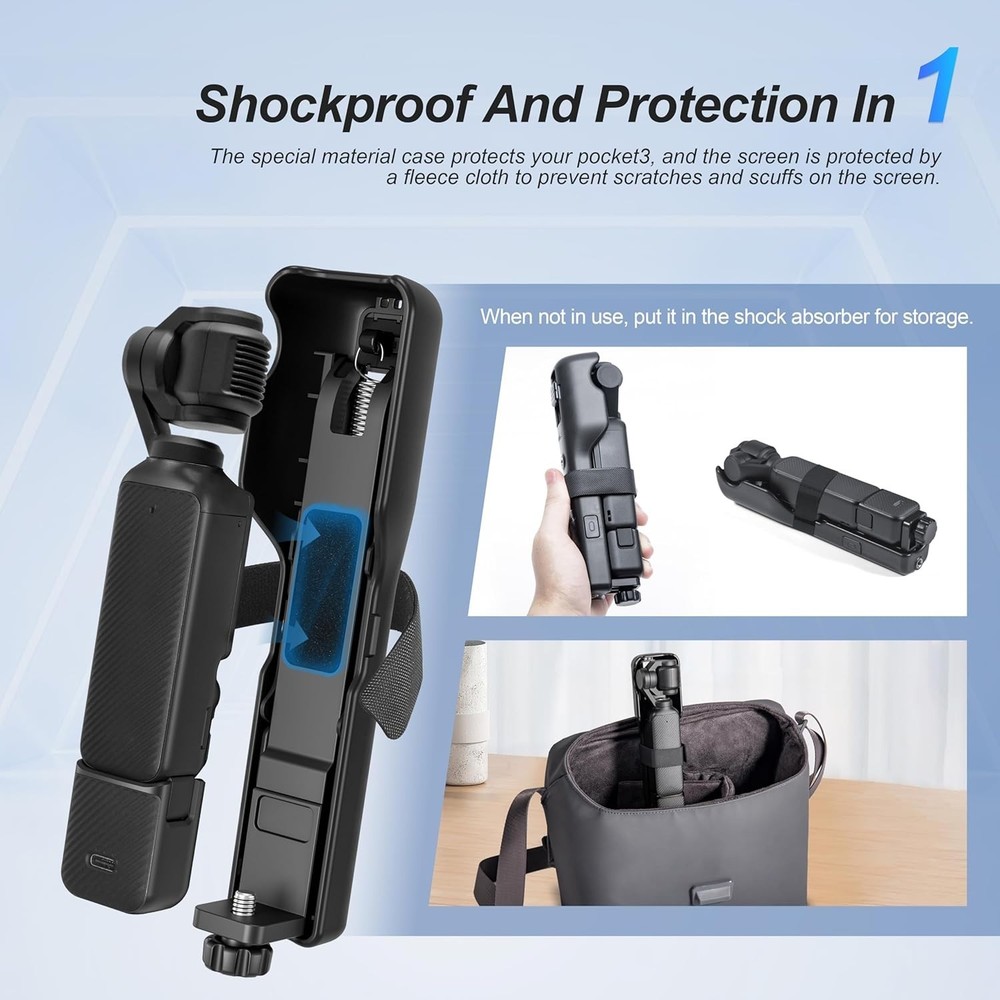 OSMO Pocket 3 Handheld Stabilizer, Mini Z-Axis Anti-Shake Handle Grip Holder ...