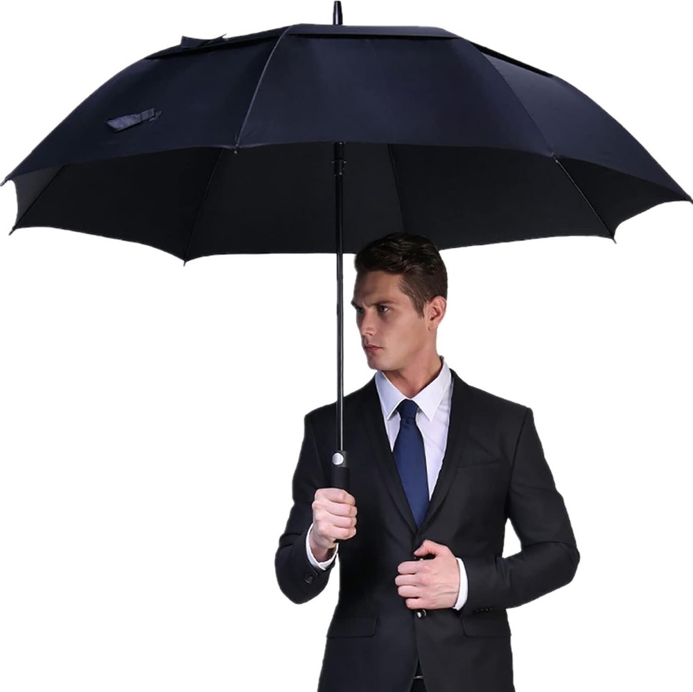 Stylish Automatic Open Golf Umbrella - Windproof, Double Canopy & Lightweight