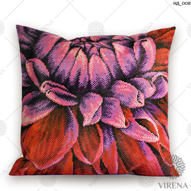 Bead embroidery pillowcase kit "Grisanthemum"