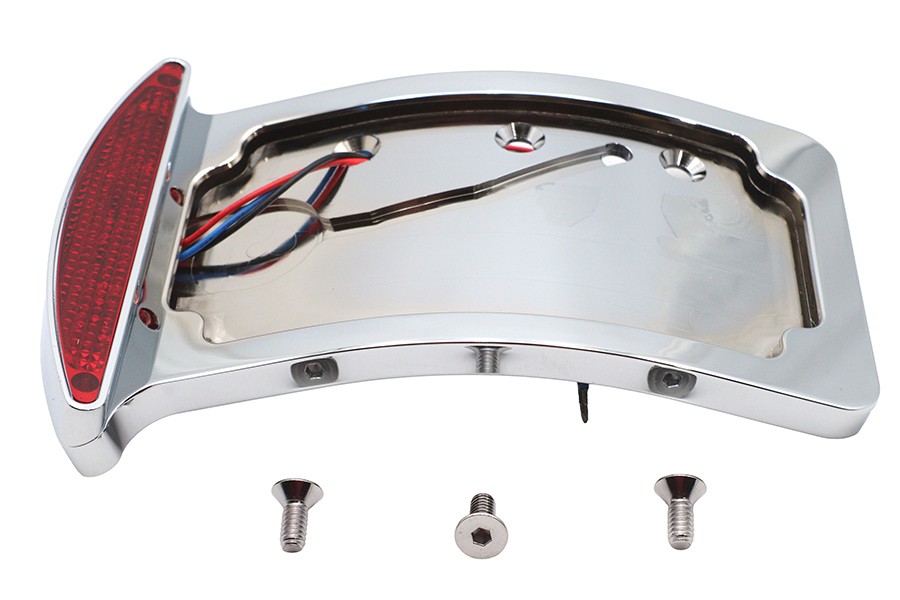Chrome Slice LED Tail Lamp License Plate Assembly for Harley-Davidson