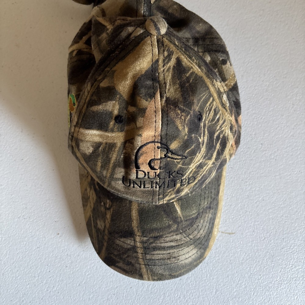 Youth Ducks Unlimited Green Wing Strapback Hat Adjustable Outdoor Cap