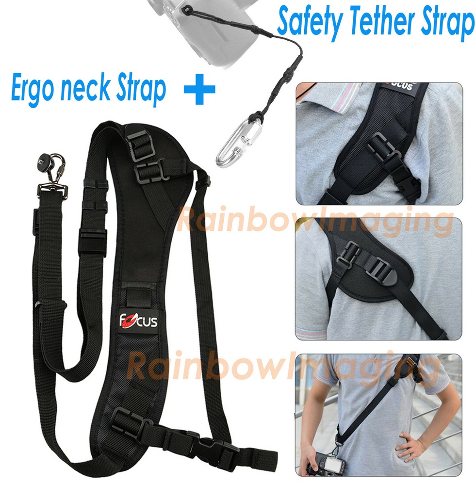 Quick Rapid Single Shoulder Sling Black Strap Safety Tether Canon 90D 1200D 80D
