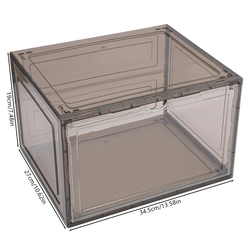 12Pcs Clear Acrylic Stackable Shoe Boxes for Premium Sneaker Display and Storage