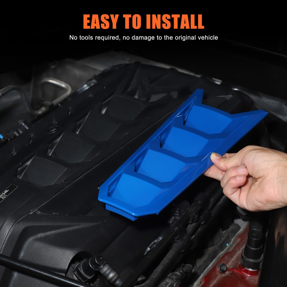 ABS Blue Engine Shroud Cover Panel Cover Trim For Corvette C8 2020-2025