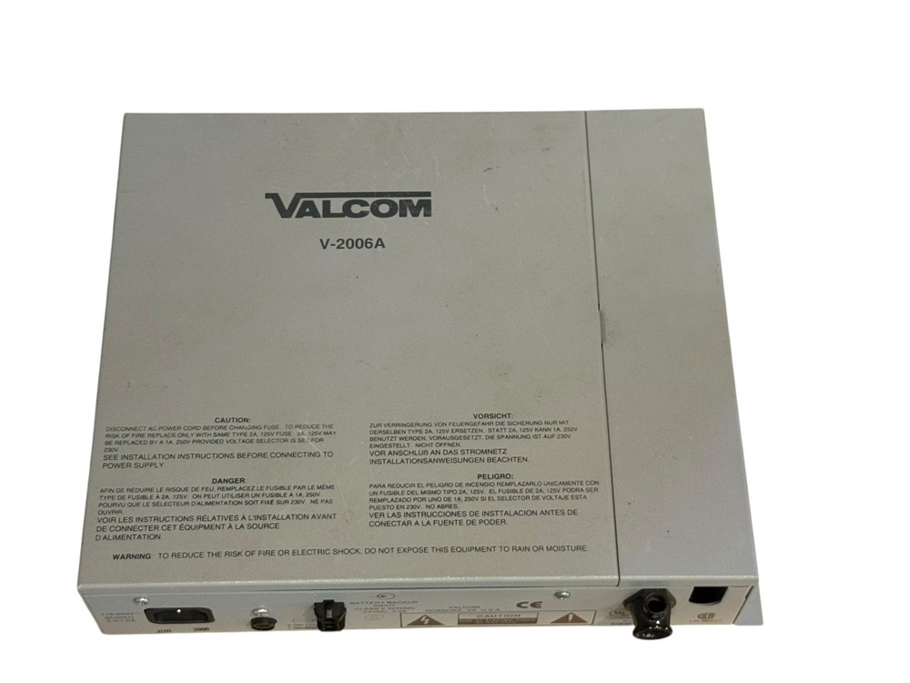 Valcom V-2006A One Way 6 Zone Speaker Control Unit No Power Cord