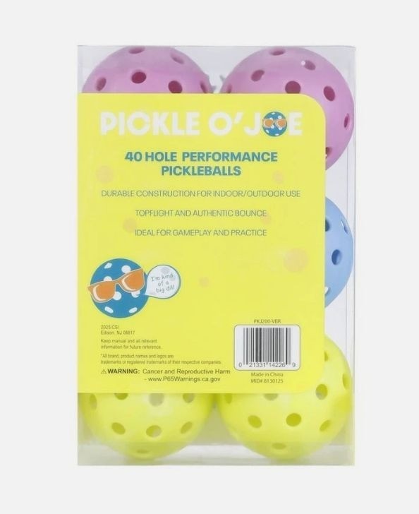 Pickle O'Joe 6pk Balls-Pickleballs (2-pack bundle)