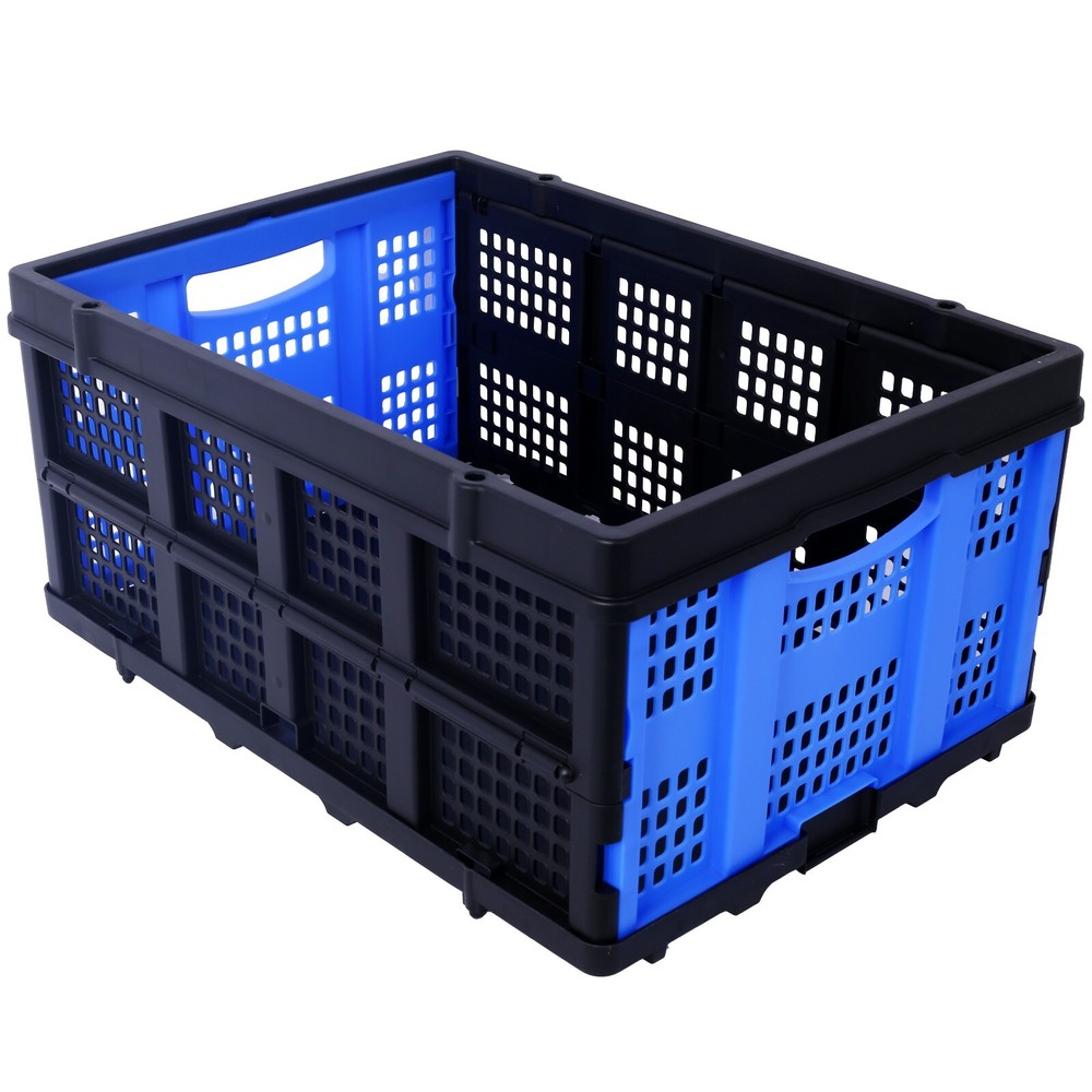 Collapsible Utility Cart Multi Use 2-Tier with Baskets Blue