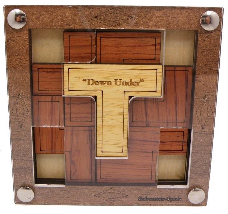Down Under - Wooden Brain Teaser Puzzle Packing Problem