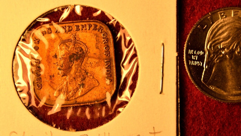 1920 Straits Settlements 1 Cent Square Coin.  (#B inventory)