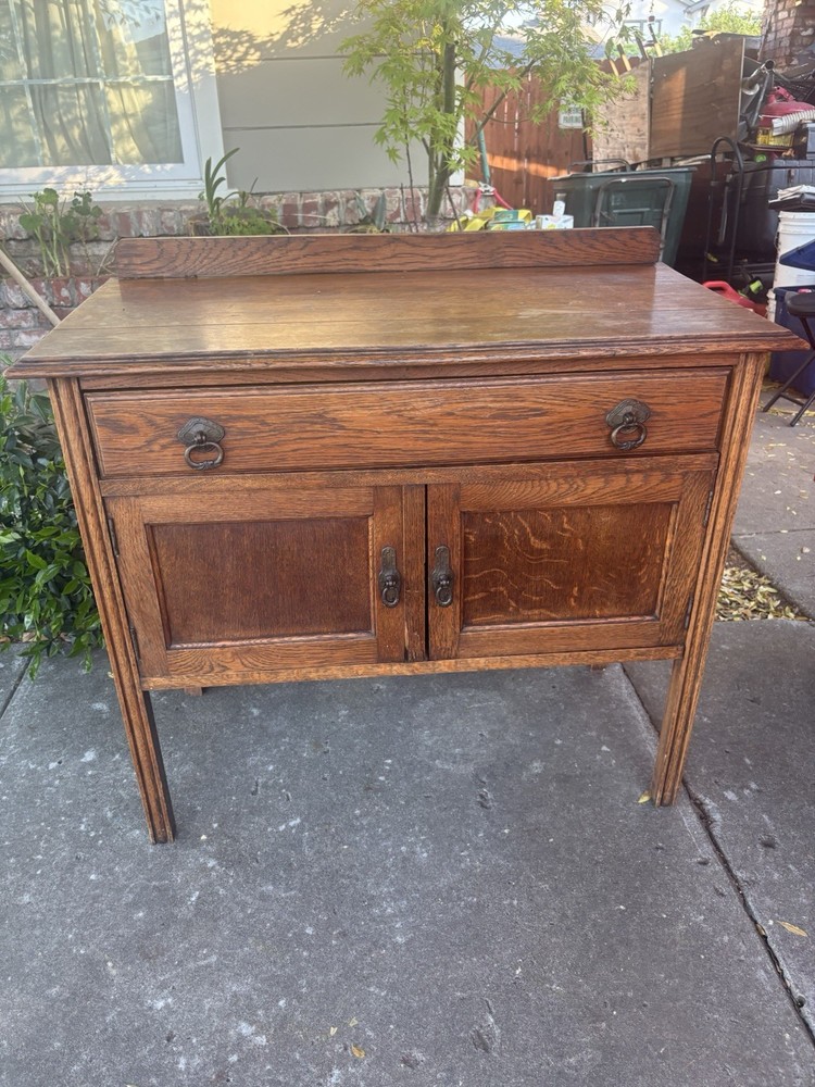Antique Oak Wash Stand or Sideboard