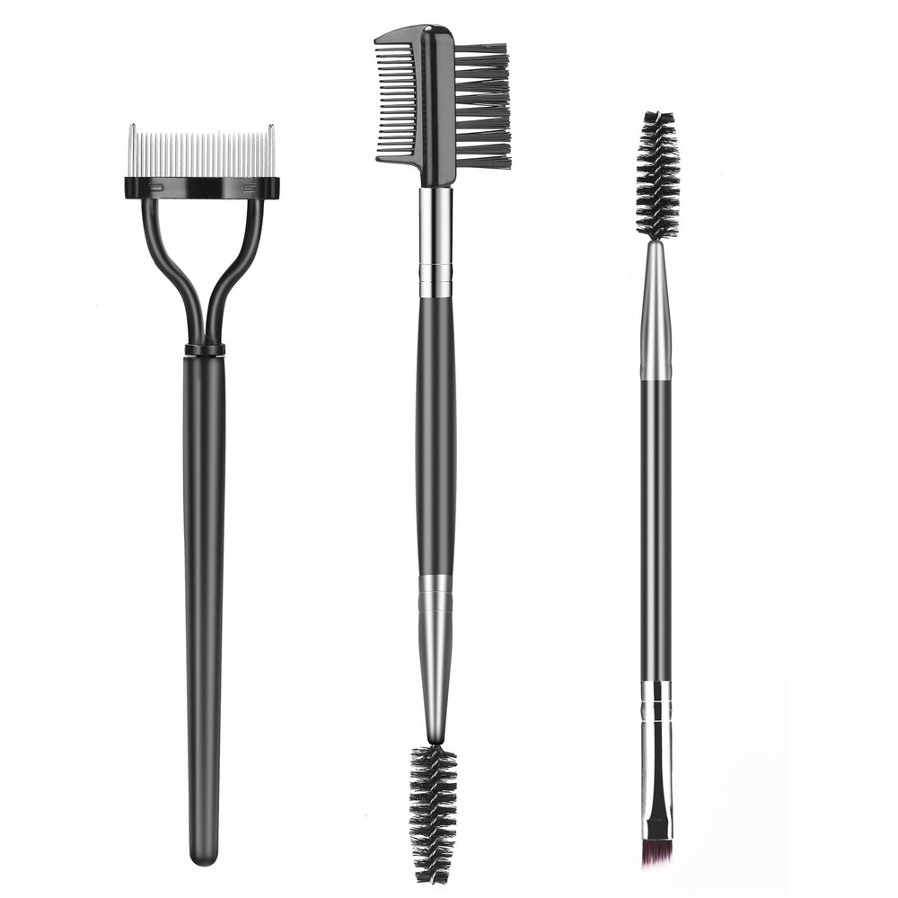 3PCS Eyebrow Brush Set Lash Separator Comb Spoolie Makeup Tool Kit Black 3 Packs
