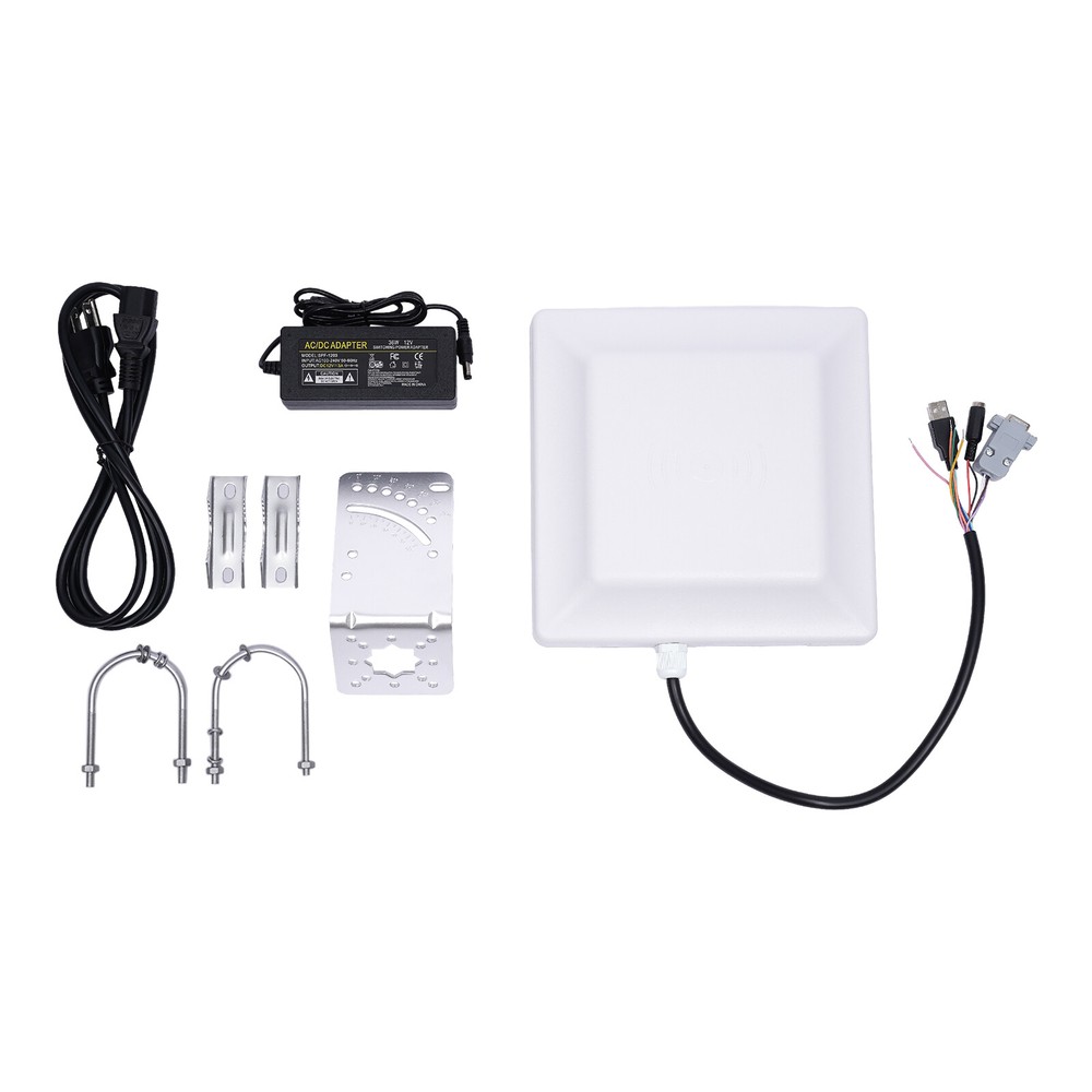 UHF Middle Range Integrated RFID Card Reader Adjustable 30dbm 6m-8m 8dbi Antenna