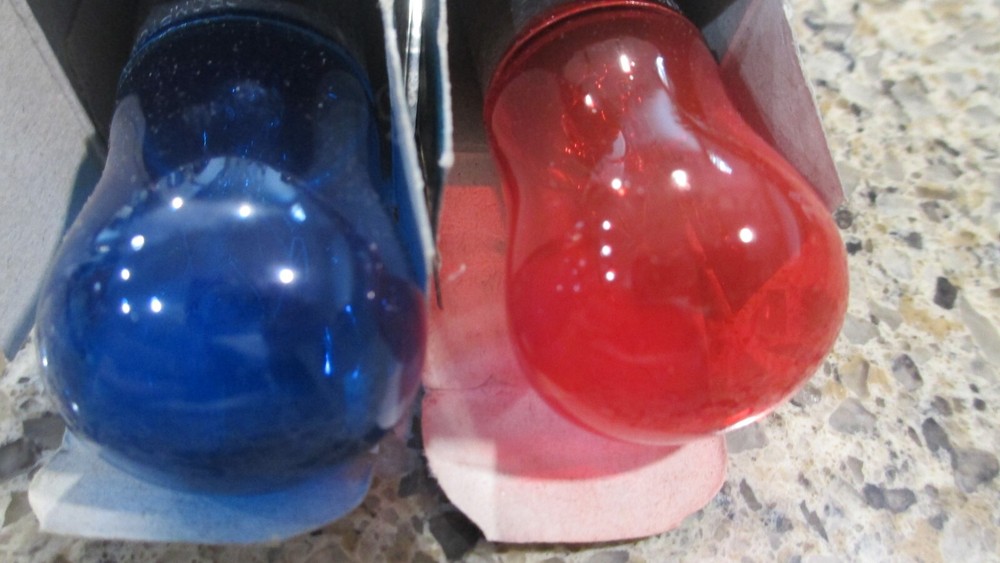 2, Crompton 15w Sign Lamps, Blue, Red