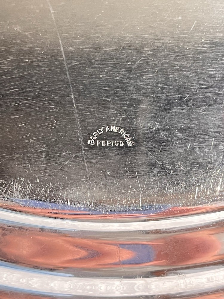 La Pierre Solid Sterling Silver Round Tray 549 Grams. 11" Diameter W/Monograms